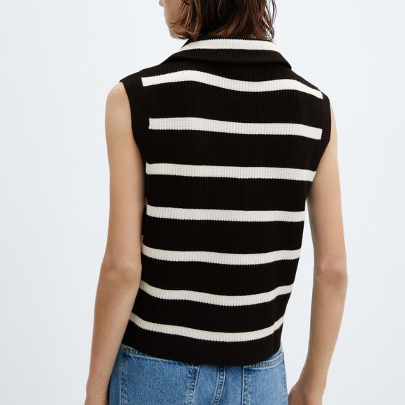 Mango XS-STRIPED GILET WITH ZIP - Picture 6 of 8